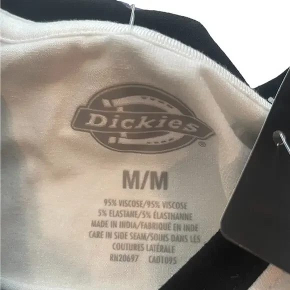 NWT Dickies Tank Womens Medium Sporty Graphic Logo Cropped Stretch Top White - Picture 6 of 7